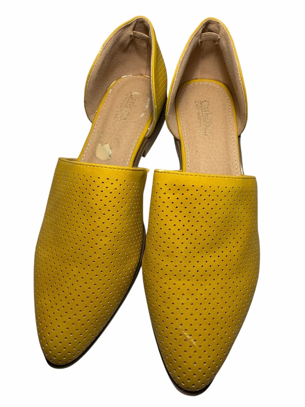 Catherine Catherine Malandrino Alaney Women Perforated Yellow Slip-on Flats 7.5